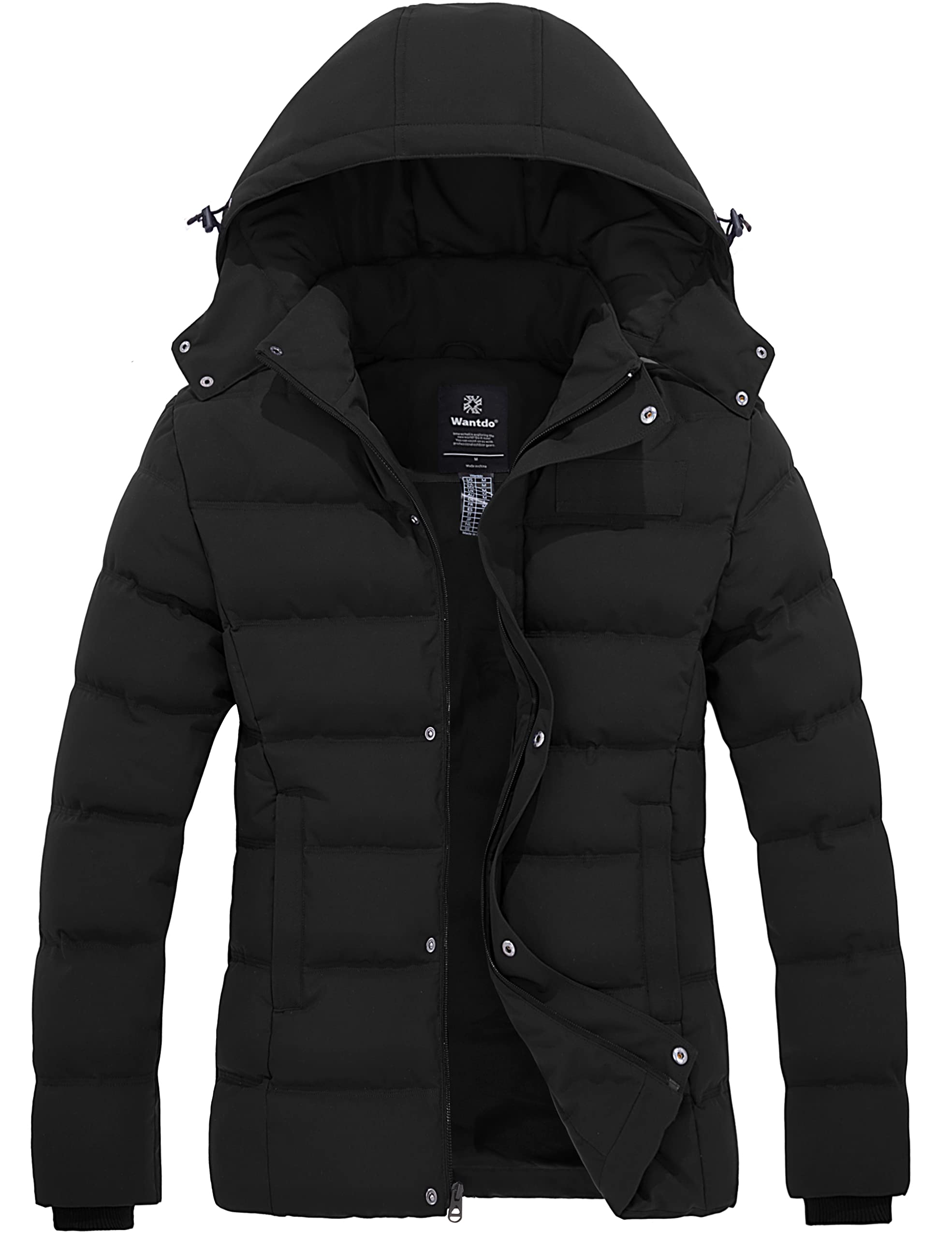 Wantdo Women's Hooded Warm Winter Coat Quilted Thicken Puffer Jacket with Removable Hood